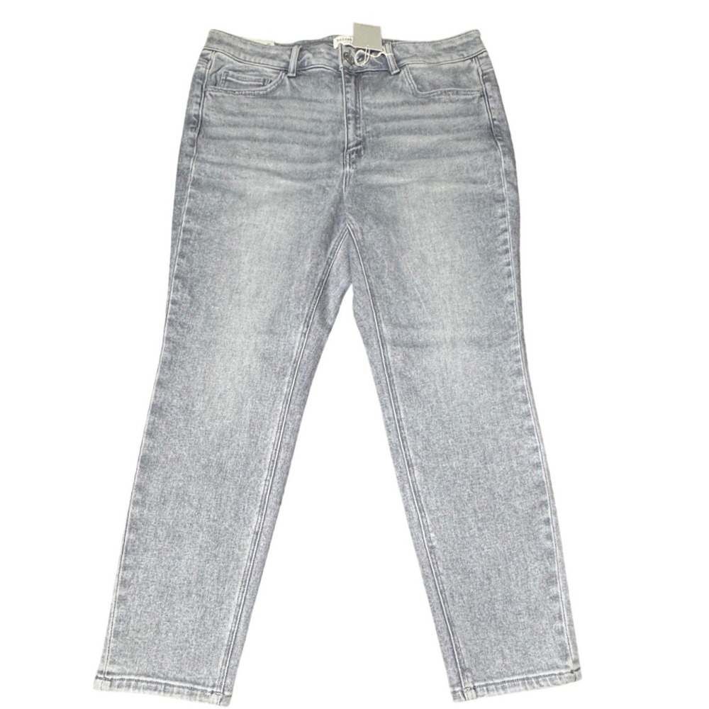 Bridge by Gly Jeans Womens 16W High Rise Skinny Denim Gray Quiet Luxury New - Picture 11 of 12